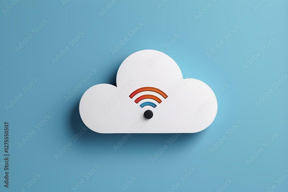 Fototapeta premium a close up of a cloud with a wifi icon on it