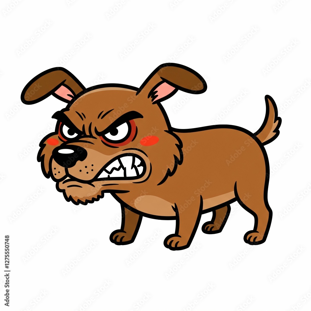 Angry cartoon dog illustration