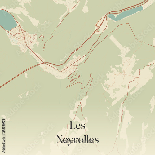 Vintage map of Les Neyrolles, France.
