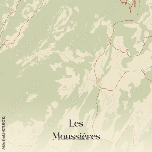 Vintage map of Les Moussières, France.