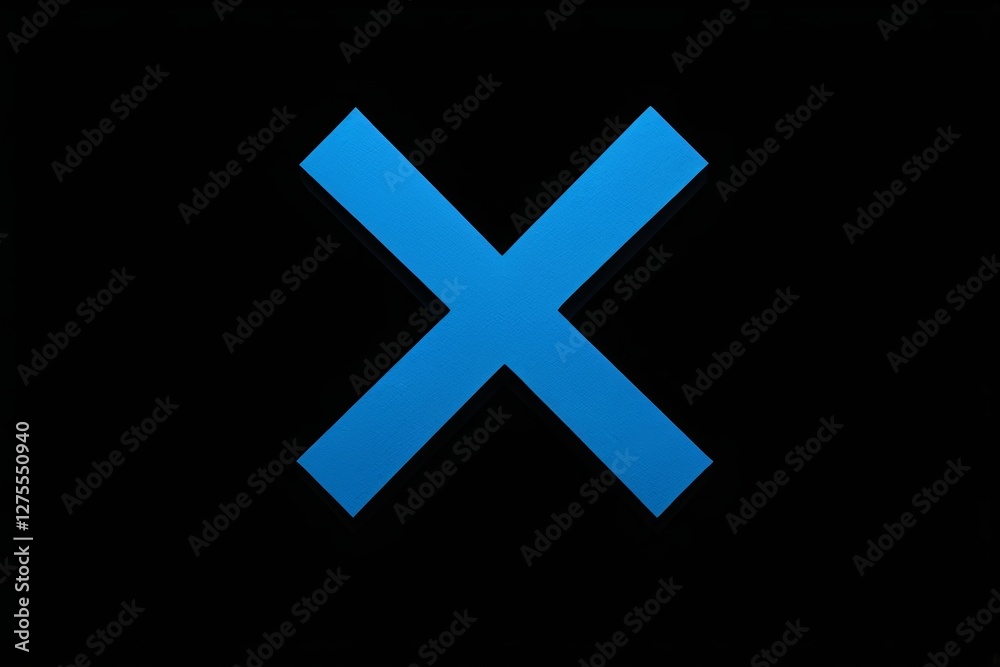 Obraz premium arafed image of a blue x on a black background