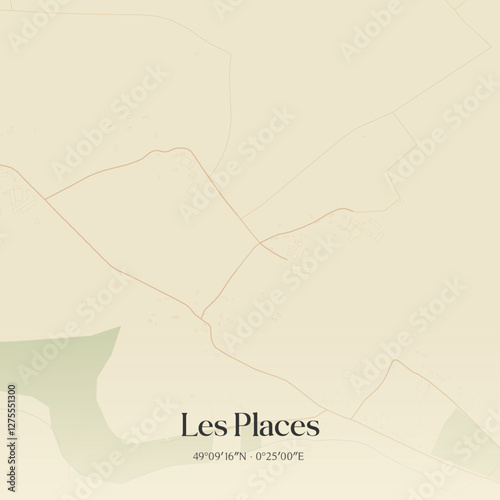 Vintage map of Les Places, France.