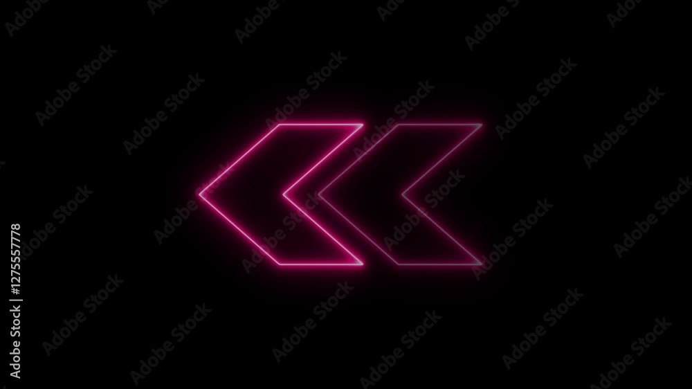 Glowing arrow pointing to the left animation. arrow motion graphics indicator inside. left direction arrow icon 4k video footage. Glowing arrow pointing to the left animation. arrow motion graphics indicator inside. left direction arrow icon 4k video footage.