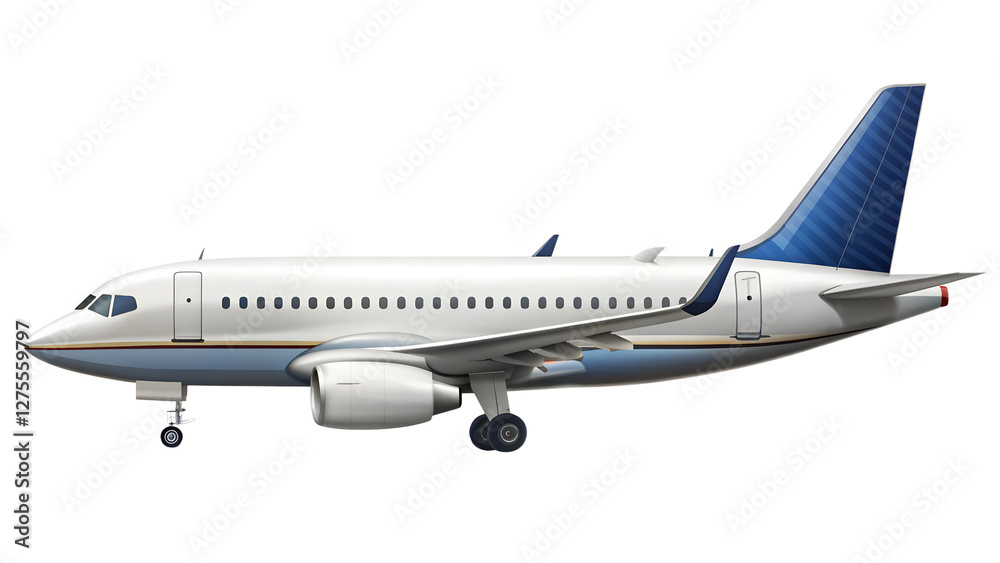 Obraz premium airplane isolated on transparent white background, clipping path