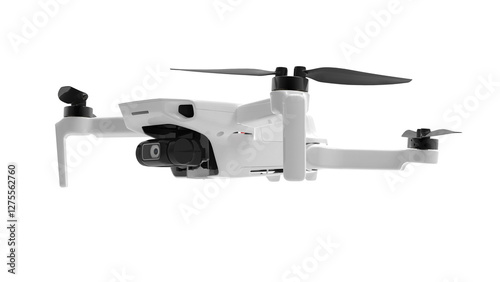 Drone isolated on white , Modern drone with camera isolated on white