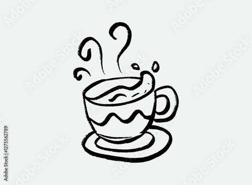Illustration of an Fast Food Coffee Doodle