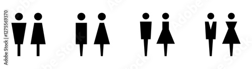 トイレマーク案内標識のイラストピクトグラムサインアイコン1黒