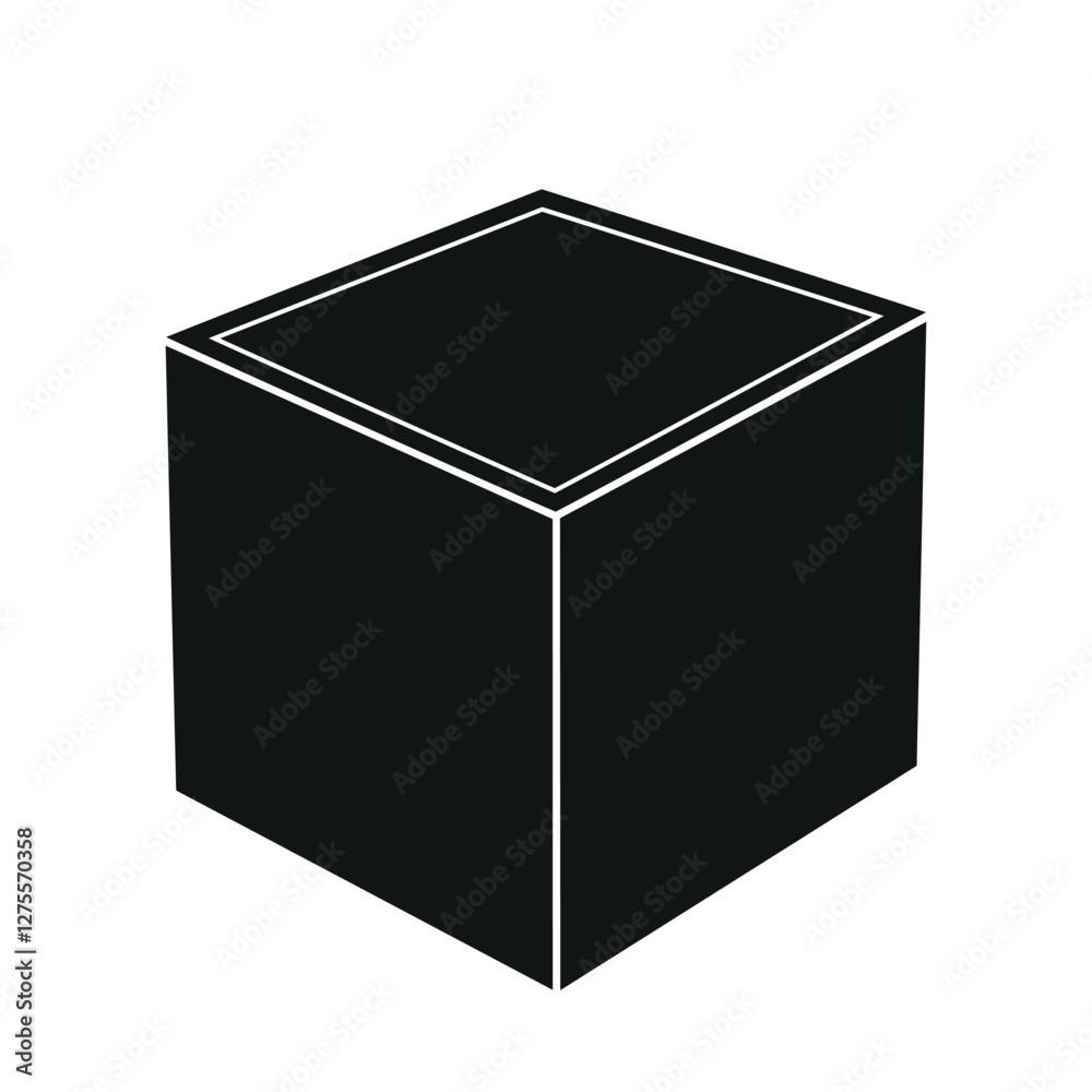 Close box silhouette vector. Cubes blocks vector illustration isolated on white background. Close box silhouette vector. Cubes blocks vector illustration isolated on white background.