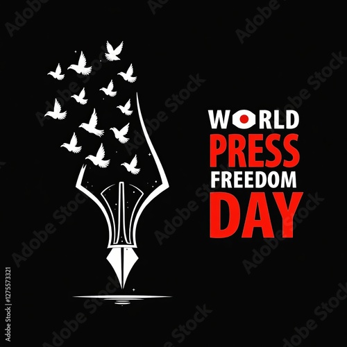World Press Freedom Day graphic with birds symbolizing free speech.