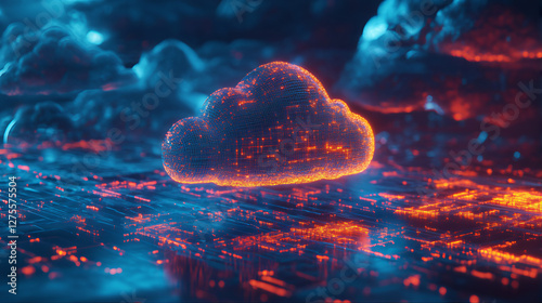 Server room data clouding network. data cloud, data mining illustration, data stream, fog computing, emerging technology, data rack striped background, cloud vault concept, computer server room images