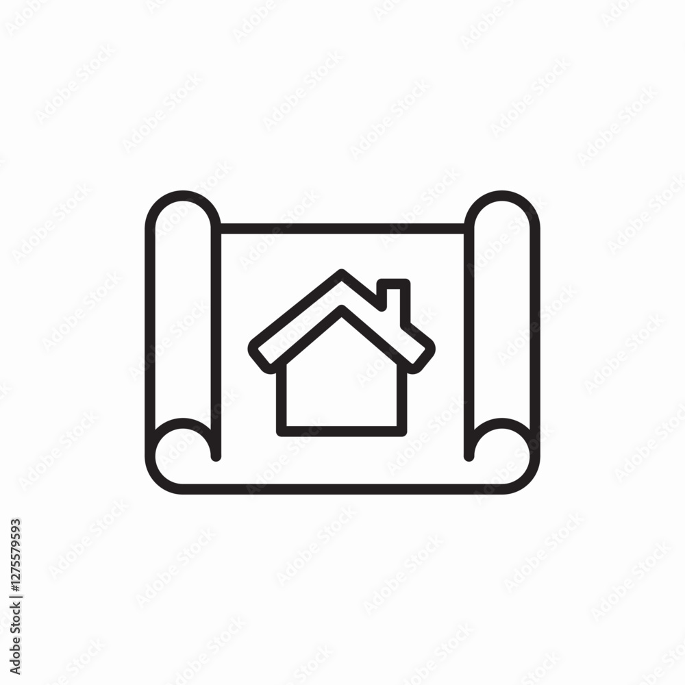 blueprint house plan icon vector sign blueprint house plan icon vector sign