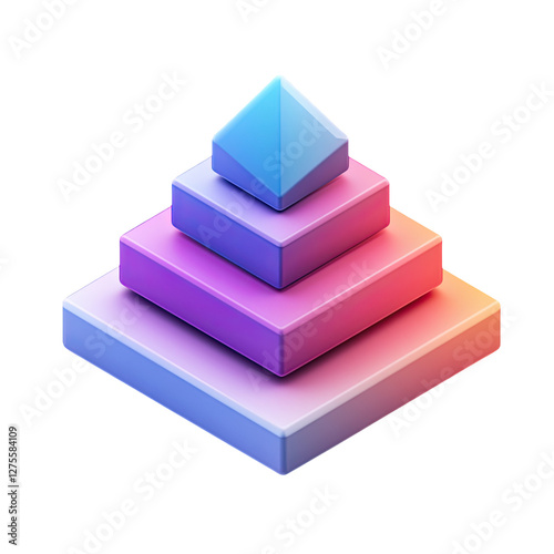 Gradient Pyramid Structure - Geometric Abstract Design