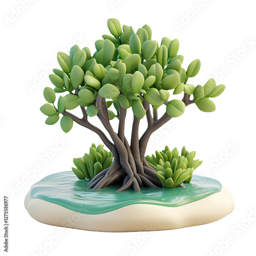 Enchanted Miniature Mangrove Forest: A 3D Artistic Masterpiece