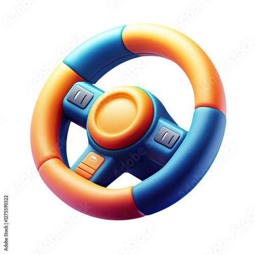 Vibrant Colorful Car Steering Wheel Design photo