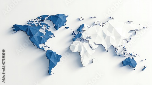Fototapeta Naklejka Na Ścianę i Meble -  Low Polygonal World Map Graphic Design Illustration Global Business Concept