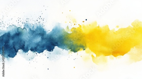 Vibrant blend of blue and yellow watercolor creating an expressive abstract art piece that evokes emotions and inspires creativity in any setting