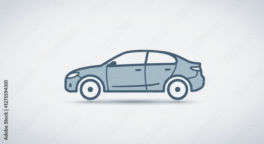 Electric Car Icon with Minimalist Design Electric Car Icon with Minimalist Design