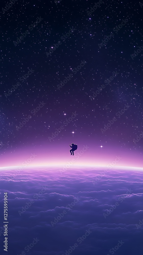 cosmonaut floating calmly above blue planet picture cosmonaut floating calmly above blue planet picture