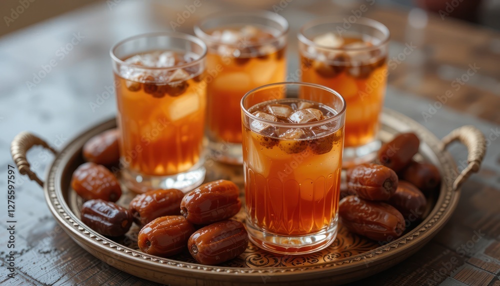 Traditional Ramadan Drinks Served with Dates Traditional Ramadan Drinks Served with Dates