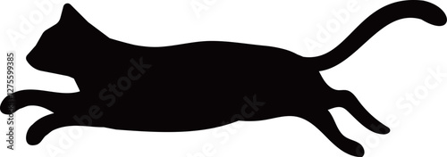 猫のシルエット　走る