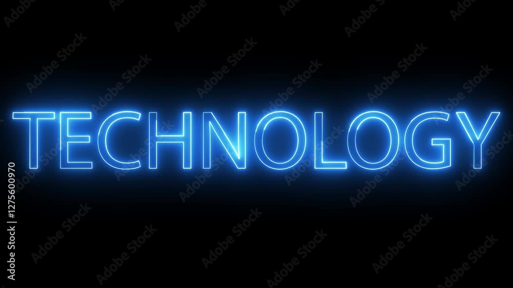 technology text icon animation neon glowing blue color font letter word text banner clipboard signboard graphic design sign symbol on black background technology text icon animation neon glowing blue color font letter word text banner clipboard signboard graphic design sign symbol on black background