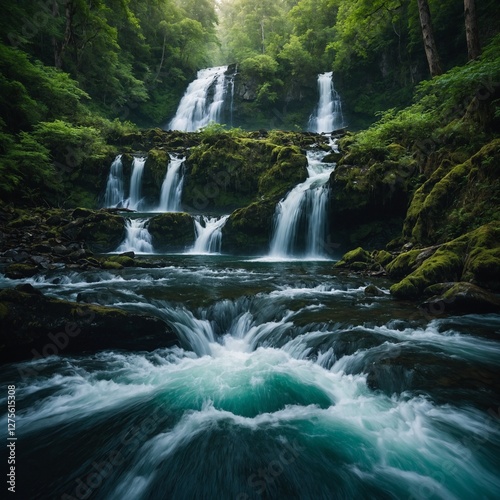 waterfall in the mountains