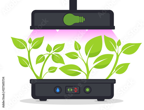 Indoor plant growth system with LED lights for nurturing plants