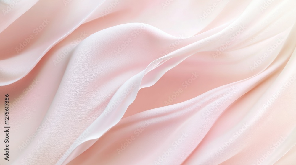 Fototapeta premium Vertical background with warm pale pink curves that create a soft, fluid motion, gently tapering off towards the edges.