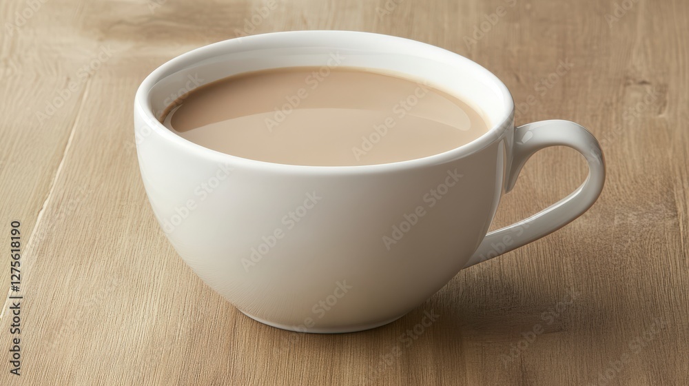 Aromatic Cup of Coffee on a Wooden Table Aromatic Cup of Coffee on a Wooden Table