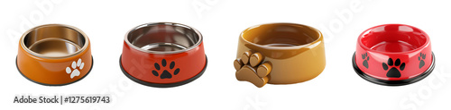 Modern 3D Pet Food Bowl Illustration transparents Background