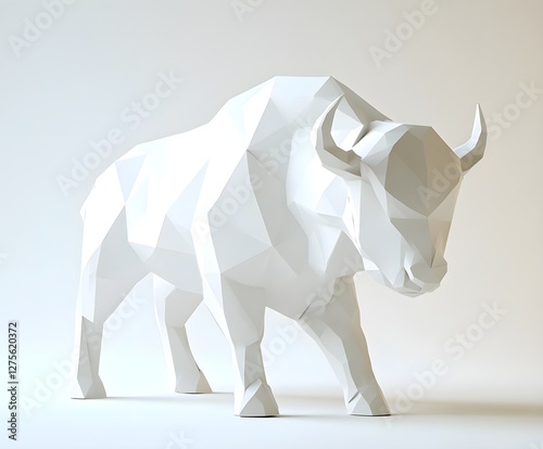 3d model of a paper origami bison photo