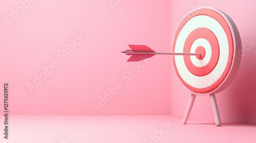 Pink Target with Arrow 3D Render