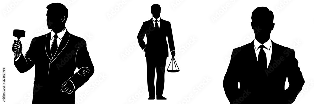 Legal professionals in formal attire engaging in courtroom activities during a judicial process Legal professionals in formal attire engaging in courtroom activities during a judicial process
