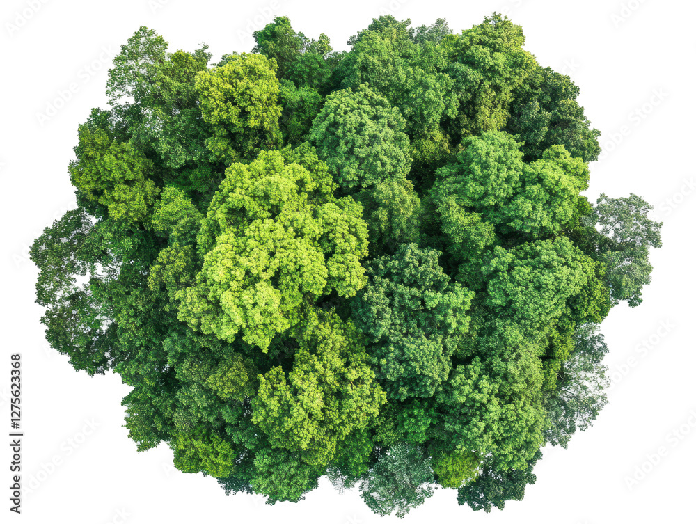 Isolated Overhead View of a Green Tree Canopy Isolated Overhead View of a Green Tree Canopy