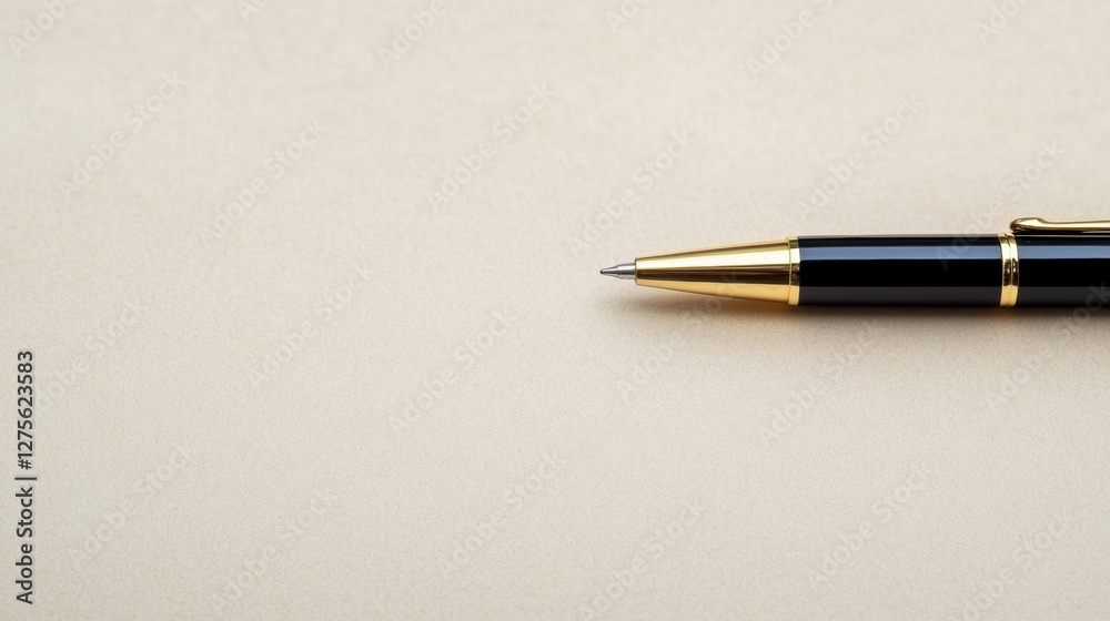 Elegant Pen Resting on a Blank Sheet of Paper Symbolizing Potential and Creativity Elegant Pen Resting on a Blank Sheet of Paper Symbolizing Potential and Creativity
