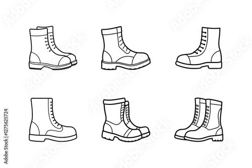 boots sketch line art vector illustration