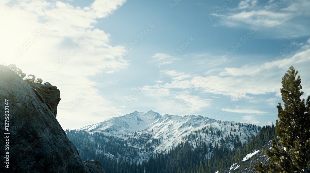 Awe-inspiring Winter Mountain Range: A Breathtaking Landscape Awe-inspiring Winter Mountain Range: A Breathtaking Landscape