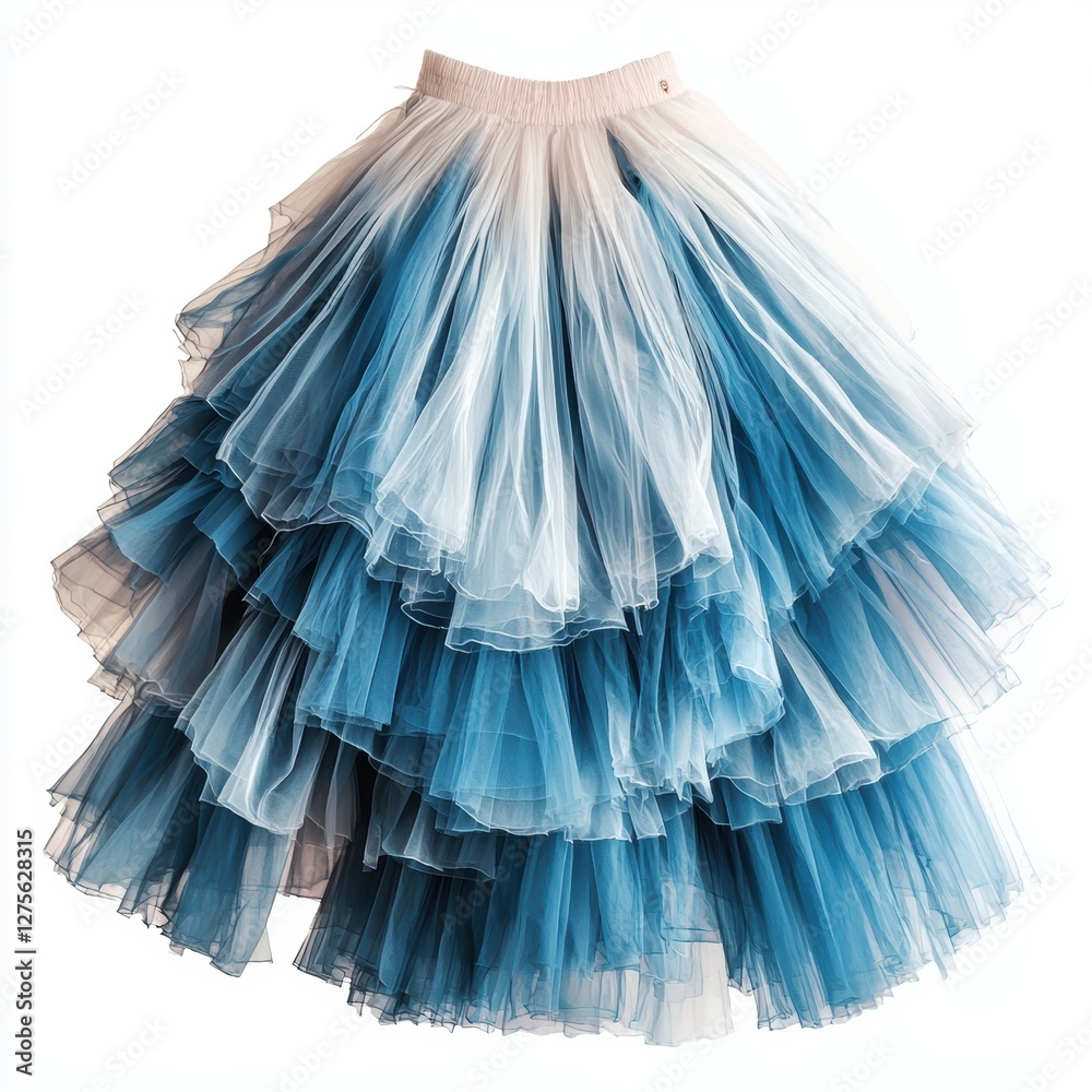 Obraz premium Elegant tulle skirt with layered effect isolated on white