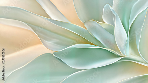 Soft translucent plant leaves with gentle curves in a warm, artistic composition, copy space, Background, 