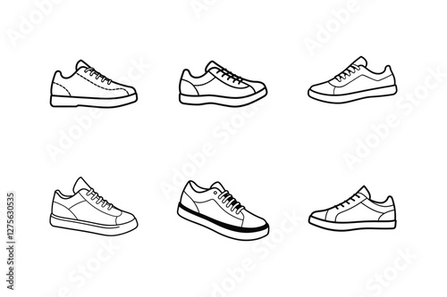 sneakers sketch line art vector illustration