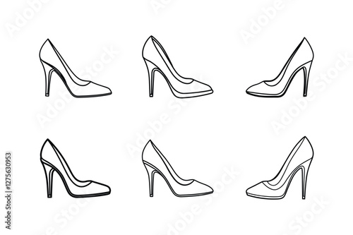 stiletto heels sketch icon line art vector illustration