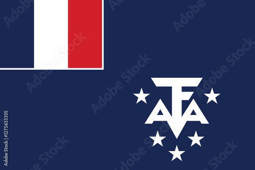 Flag of French Southern and Antarctic Territory. French Southern and Antarctic Territory flag official size and color standards vector illustration