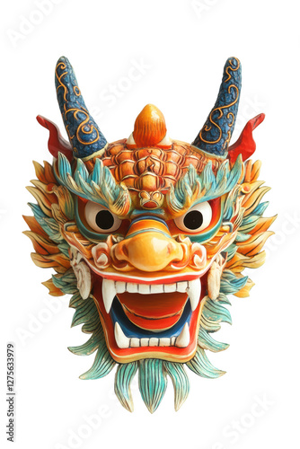 Isolated Colorful Dragon Mask photo