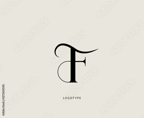 Letter "F" vector logo. Elegant classic logotype.
