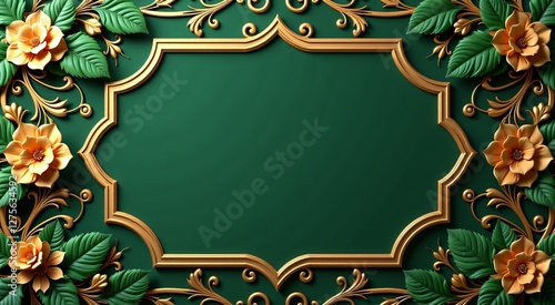 Fotografia Ramadan Frame Gold Green