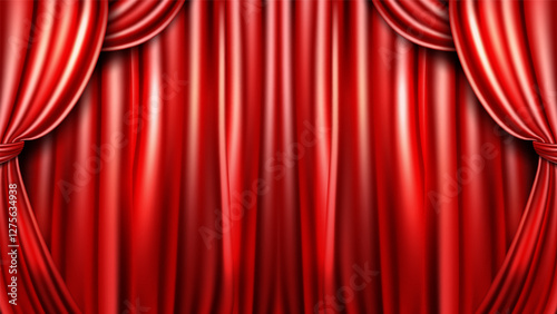 Red curtain vector background