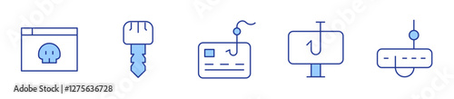 hacker, key, phishing, scam. Hacker Icon vector illustration. Line Duotone style. Editable stroke