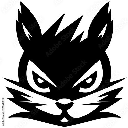 Silhouette of angry squirrel face