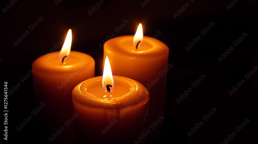 Three Lit Candles Glow in the Dark Three Lit Candles Glow in the Dark