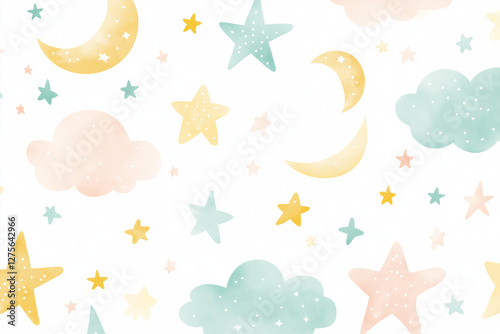 パターン, 子供向け, 子供, 水彩, 星, 空, 雲, ベクター, イラスト, 夜, 月, manga, 乗り切る, デザイン, 模様, 自然, 虹, 文科系, サマータイム, 空間, デコレーション, 壁紙, 青, 太陽, 雨, フレーム, 紙, アイコン